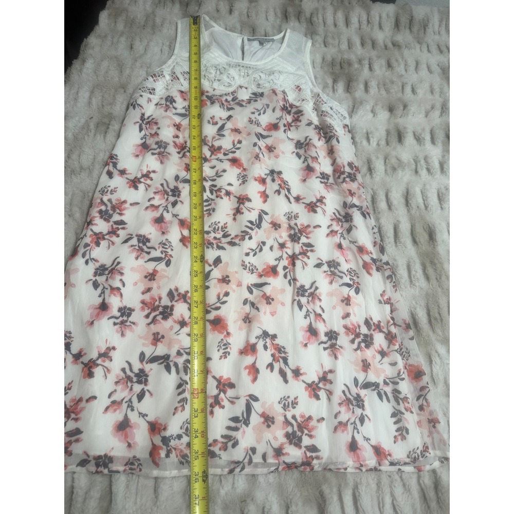 Daniel Rainn Pink Floral Lace Mesh Yoke Sleeveless Shift Dress Womens M - Picture 6 of 6